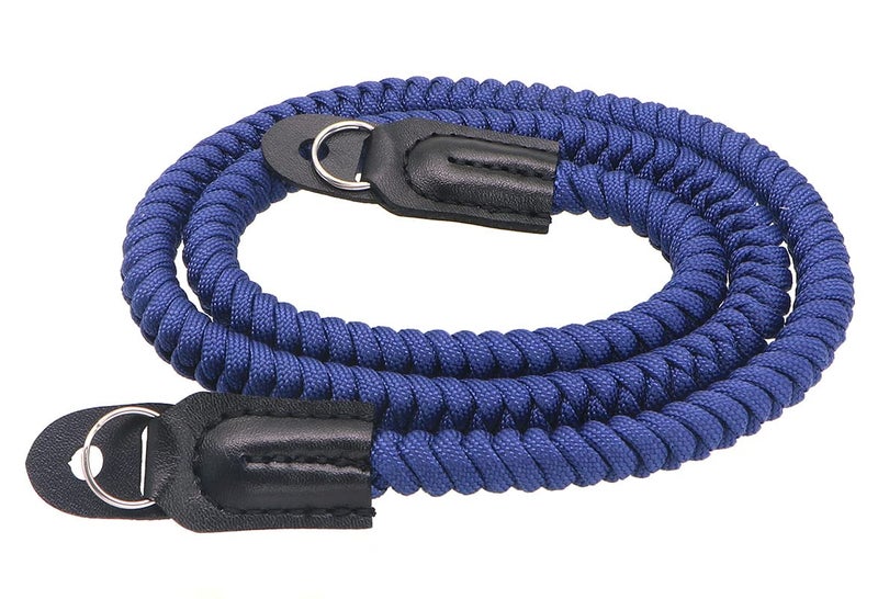 HITHUT Paracord Woven Camera Neck Shoulder Strap Belt Hand Compatible with Canon Nikon Sony Olympus Pentax Fujifilm Panasonic SLR DSLR Digital Mirrorless Cameras 36inch Navy Blue - Image 1